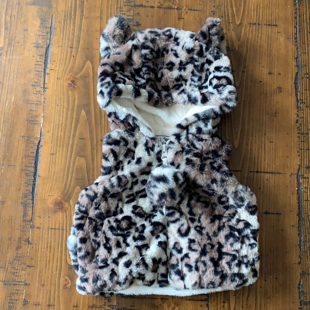 Widgeon Animal Print Hooded Vest, size 12mo.